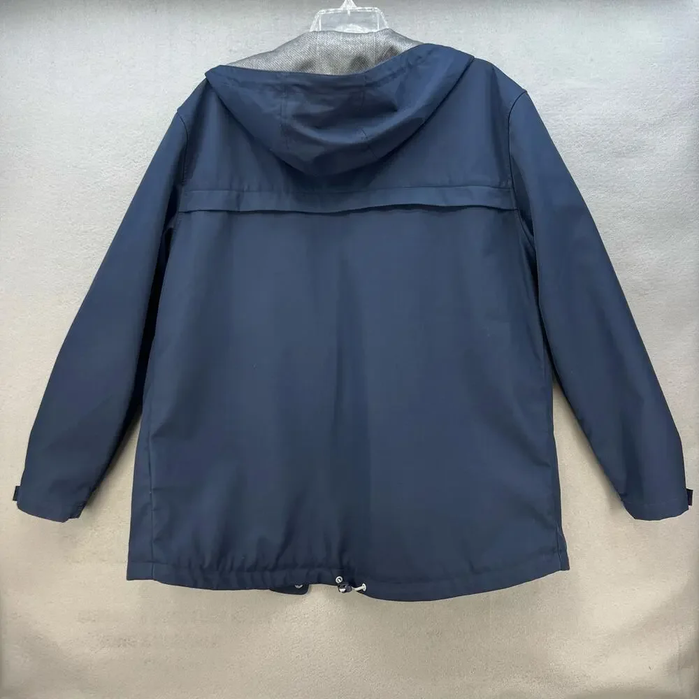 Roamers & Seekers Rain Jacket Men's L Blue Grey Globetrotter Log It Lined EUC - Picture 2 of 10